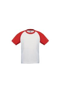 Бейсбольная футболка с коротким рукавом B&C, белый