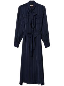 TWINSET платье-рубашка со сборками, синий