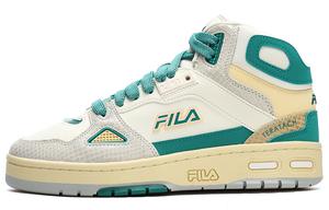 Баскетбольные кроссовки Teratach Vintage женские средней высоты, кремово-белые/масляно-голубые/серые Fila Fusion