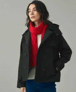 Ветрозащитное, водонепроницаемое, дышащее двухслойное короткое пальто-тренч из мембраны GORE-TEX со съемным капюшоном