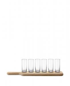 Набор для броска Paddle Shot Set Oak Paddle Clear, 3,5 унции LSA International, цвет clear glass and ash paddle