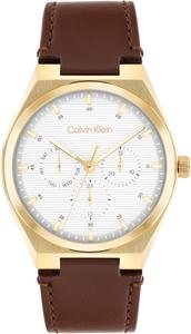 Мужские часы Calvin Klein CK Motion из нержавеющей стали - тонкий корпус 39 мм, многофункциональные, звеньевой браслет, универсальный повседневный стиль - подарок для него, Brown