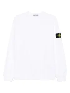 Толстовка 6100028 с нашивкой-логотипом Stone Island, белый
