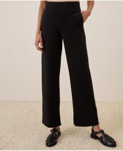 Женские брюки из органического хлопка с широкими штанинами, длина внутреннего шва 26 дюймов Pact, Black