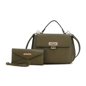 Женская сумка-саквояж из веганской кожи Mkf Collection с кошельком на ремешке от Mia K — 2 предмета MKF Collection, цвет Olive