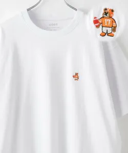 Футболка с вышитым изображением медведя из хлопка производства США Coen, цвет White