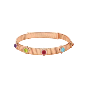 Колье-чокер Bulgari Serpenti Tubogas из розового золота с бриллиантами, аметистом, цитрином, хризолитом, рубеллитом и топазом