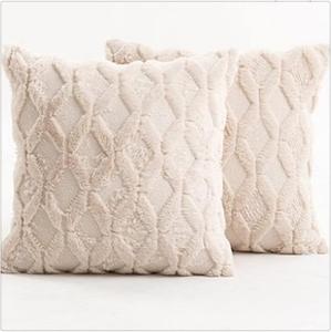 DUYHBAWRS Декоративная наволочка плюшевая бежевая Beige