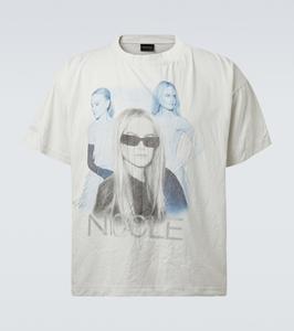 Футболка из хлопкового джерси Nicole Balenciaga, Dirty White