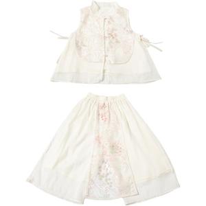 Детский двухкомпонентный комплект с юбкой и круглым вырезом, средней длины PROTECTCAMEL, белый