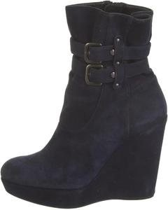 Женские ботильоны FYS в стиле панк, с круглым носком, платформой и высоким каблуком, из замши с ремешками, боковой молнией и пряжкой, для офиса и модных образов, размеры US 4-15, Dark Navy