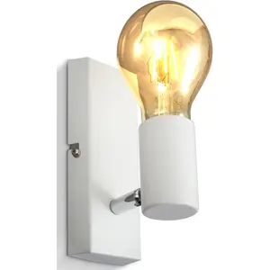 Настенный светильник B.K.Licht «BK_DS1359 Настенный светильник для интерьера, ретро, ​​цоколь E27, белый», 1 лампочка, лампочка E27 | без лампочки, настенный точечный светильник, винтаж, светильник для прихожей, без лампочки (макс. 60Вт)