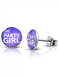 Bungsa Фиолетовые серьги-гвоздики