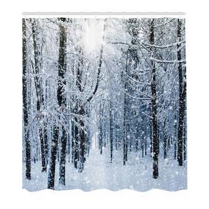 Занавеска для душа twentyfour Schnee bedeckter Wald, 220 см цвет weiß/blau