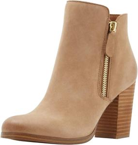 Женские модные ботинки YDN с молнией, высокие массивные каблуки, округлый носок, сексуальные, на застежке, деловые, Burly Wood