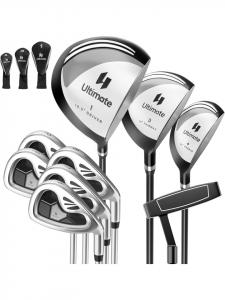 COSTWAY Полный мужской набор клюшек для гольфа серого цвета