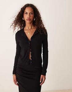 Кардиган из модального материала ASOS DESIGN премиум-класса на пуговицах черного цвета