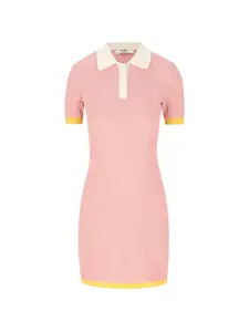 Платье миди с логотипом Fendi, розовый