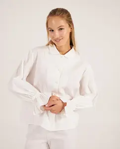 Женская пижамная рубашка с длинным рукавом на пуговицах Bohodot, белый