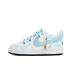 Nike Court Borough устойчивые к истиранию низкие детские скейтбординг кроссовки Light Blue для подростков