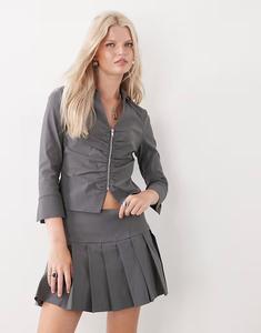 Мини-килт из бенгалиновой ткани, сером цвете Collusion