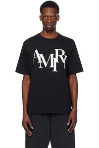 Футболка Amiri с асимметричным логотипом Amiri, черный