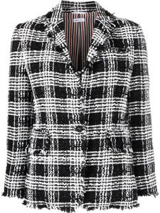 Твидовый жакет в клетку Thom Browne, черный