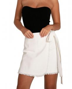 Женская юбка "There She Goes" с бахромой по краю Belle & Bloom, White