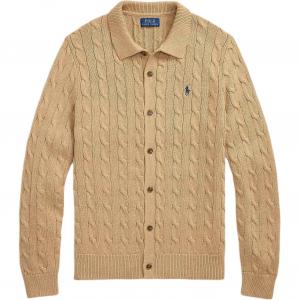Кардиган с кабельной вязкой на пуговицах Polo Ralph Lauren, хаки
