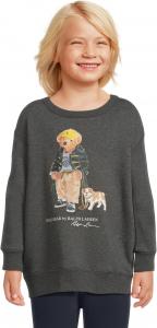 Толстовка Polo Ralph Lauren Kids Polo Bear Heathered Fleece Sweatshirt, цвет Windsor Heather