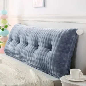 Подушка для спины и чтения, подушка для книги из искусственного меха кролика, клиновидная подушка для кровати, дивана, изголовья, подушка для чтения, подушка для изголовья, светло-серая, 200x45x20 см Topchances