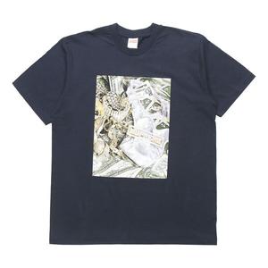 Футболка money printing short sleeve navy blue Supreme, синий