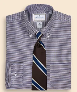 Роскошная хлопковая рубашка в клетку «гусиная лапка», стандартный крой.