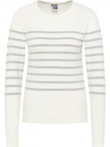 DreiMaster Женский вязаный свитер меланжевого цвета, кремово-серого оттенка