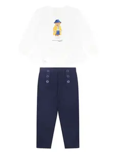 Комплект из топа и брюк с принтом Polo Bear POLO RALPH LAUREN KIDS, синий