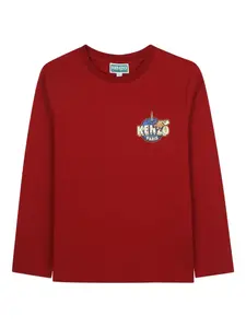 Лонгслив с логотипом Kenzo Kids, красный