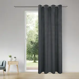 Занавеска Indra с люверсами, 1 шт., комплект люверсной шторы Indra Gerster, антрацит