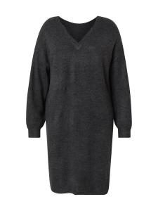 Вязаное платье ONLY Carmakoma Knitted dress CARManifesta, антрацит