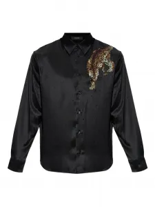 Рубашка с украшением в виде животных Versace, черный