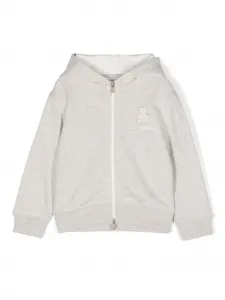 Кашемировая толстовка с вышитым логотипом Brunello Cucinelli Kids, серый