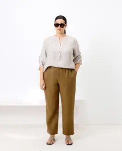 Льняная блузка с принтом Couchel, зеленый