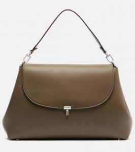 Кожаная наплечная сумка T-Lock Medium Toteme, Taupe