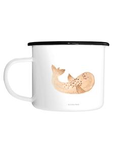 Эмалированная кружка XL, дизайн Печать, No Saying, белая Mr. & Mrs. Panda