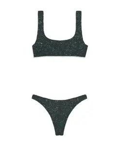 Верхняя часть бикини с оборками и самые откровенные трусики. Mc2 Saint Barth, черный