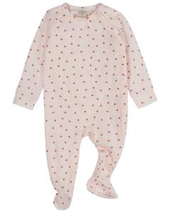 Детский комбинезон с принтом клевера и потайной молнией MeMoi, Barely pink