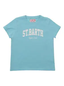 Футболка с принтом Elly Sport Club MC2 Saint Barth Kids, синий
