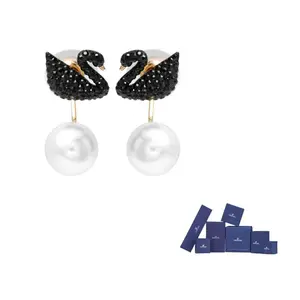 Swarovski Бижутерия, искусственный кристалл, серьги, women's, black