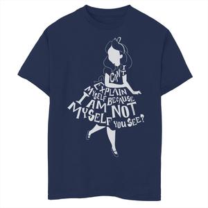 Футболка с графическим рисунком «Алиса в стране чудес» для мальчиков 8–20 лет Disney's «Я не могу объясниться» Licensed Character, синий