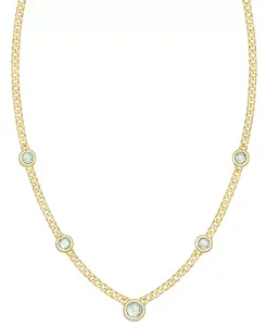 Крупное колье с цитрином в оправе 18 дюймов (3 карата) из стерлингового серебра с позолотой 14 карат Macy'S, prasiolite