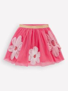 Детская юбка из тюля с цветочной аппликацией Mini Boden, Pink Flowers